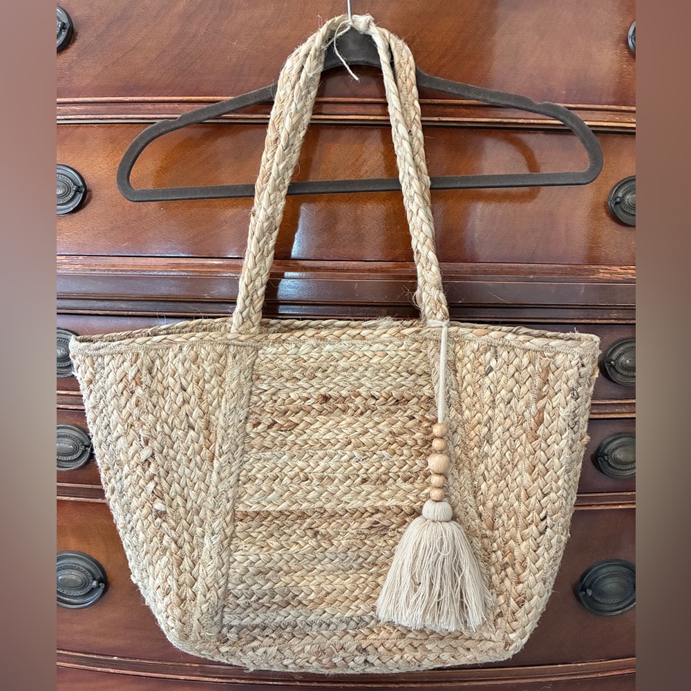 joy susan Handcrafted Jute Oversized Tote Bag